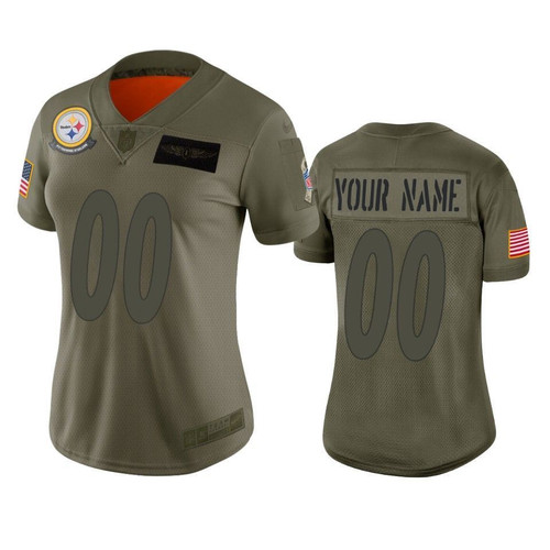 Women's Pittsburgh Steelers Custom Camo 2019 Salute to Service Limited Jersey