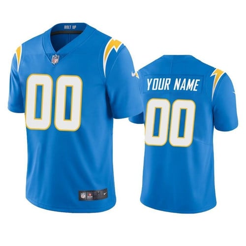 Men's  Powder Blue Los Angeles Chargers Custom Game Jersey