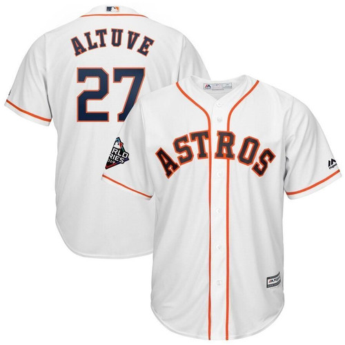  Jose Altuve Houston Astros Majestic 2019 World Series Bound Official Cool Base Player Jersey - White , MLB Jersey