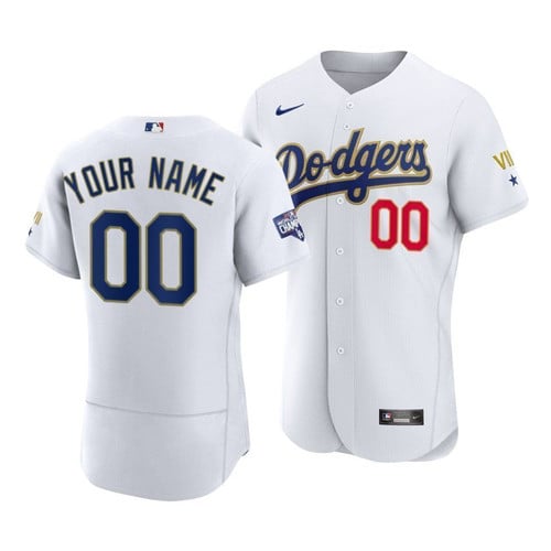 Los Angeles Dodgers Custom #00 2021 Gold Program Jersey White Gold