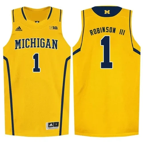 Male Michigan Wolverines Yellow Glenn Robinson III College Basketball Jersey , NCAA jerseys