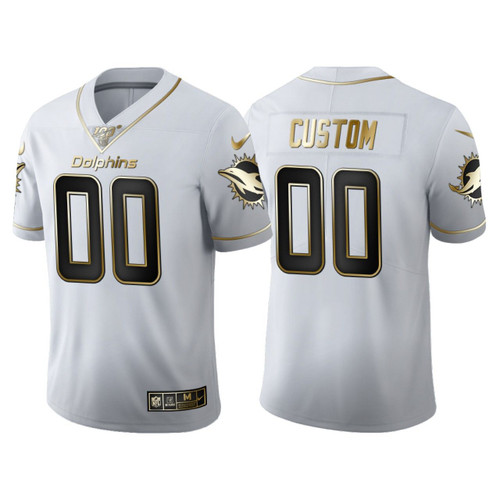 Miami Dolphins Custom White 2020 Draft Golden Edition Jersey