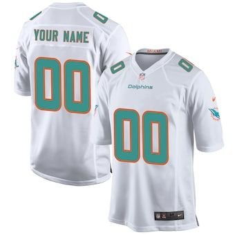Miami Dolphins Road Game Jersey - Custom - Youth