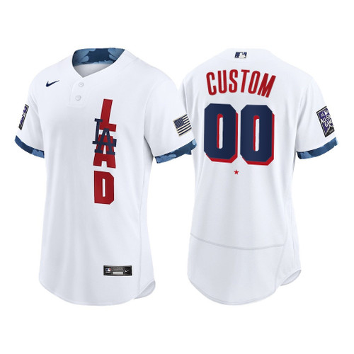 Custom Los Angeles Dodgers #00 White 2021 All-Star Game Jersey