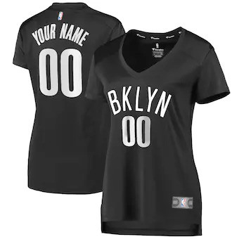 Brooklyn Nets Women's Fast Break Replica Custom Jersey Charcoal - Statement Edition