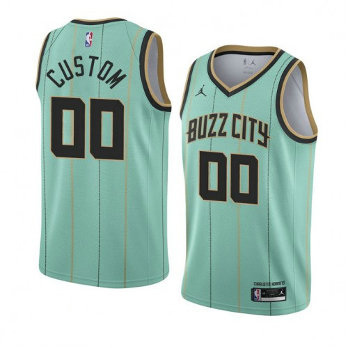 Charlotte Hornets NO.00 Custom Green City 2020-21 - Jersey - Youth