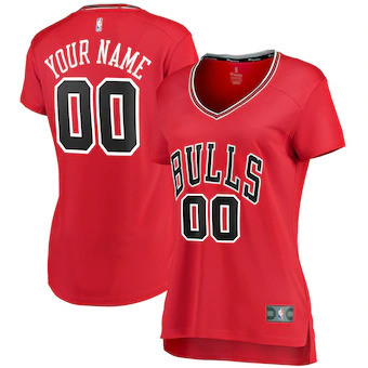 Women's Red Chicago Bulls Fast Break Custom Jersey - Icon Edition