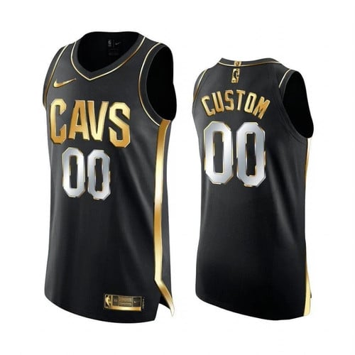 Custom Cleveland Cavaliers 2021 Black Golden Edition Jersey  Limited