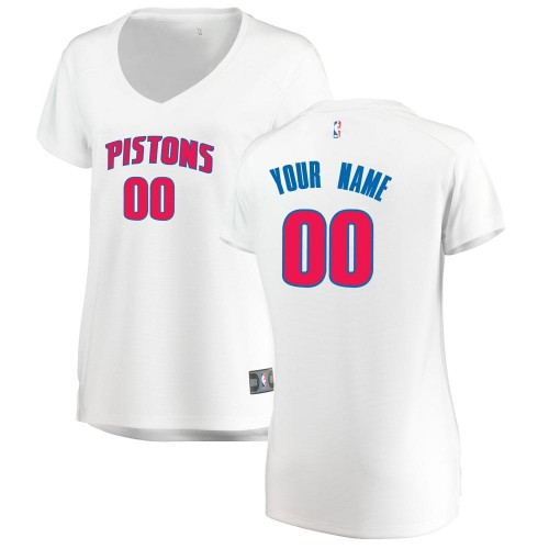 Detroit Pistons Swingman White Custom Fast Break Jersey - Association Edition - Women's
