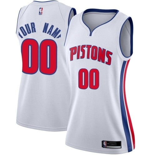 Detroit Pistons Swingman White Custom Jersey - Association Edition - Women's
