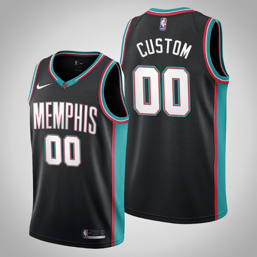 Memphis Grizzlies 20th Season Classic Black Custom 2021 Jersey - Youth