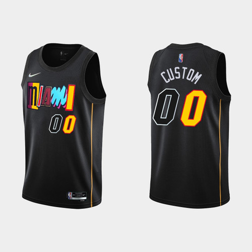 Miami Heat #00 Custom 2021-22 NBA 75th Anniversary City Black Jersey