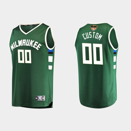 Milwaukee Bucks 2021 NBA Finals #00 Custom Green Swingman Jersey Replica