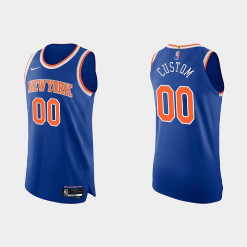 Youth's New York Knicks Custom #00 2021/22 75th Anniversary  Blue  Jersey