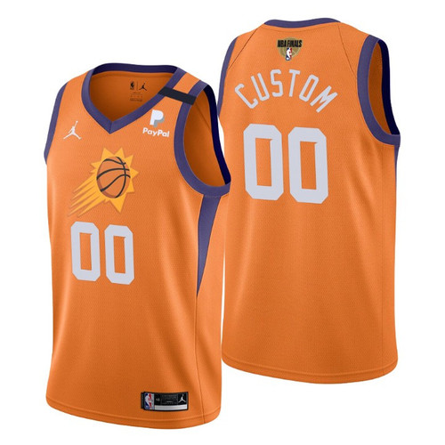 Phoenix Suns 2021 NBA Finals #00 Custom Orange Jersey Statement Edition Swingman - Youth