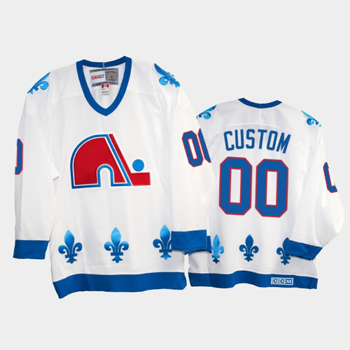 Custom #00 Quebec Nordiques Heritage Vintage White Replica Jersey - Youth, Colorado Avalanche