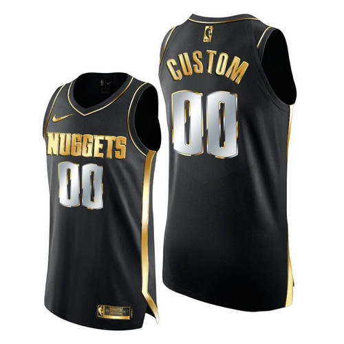 Men Denver Nuggets Custom Golden Limited Edition Black Jersey 2020-21