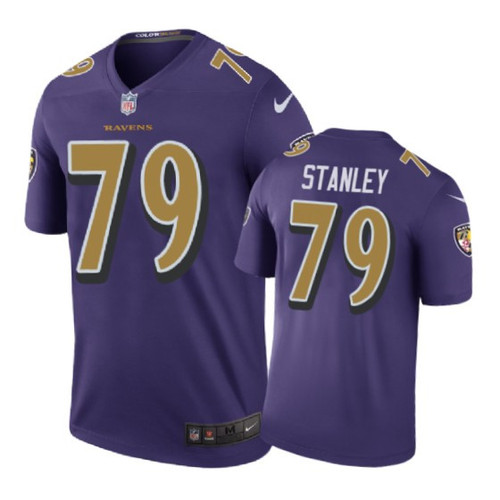 Baltimore Ravens #79 Ronnie Stanley color rush Purple Jersey