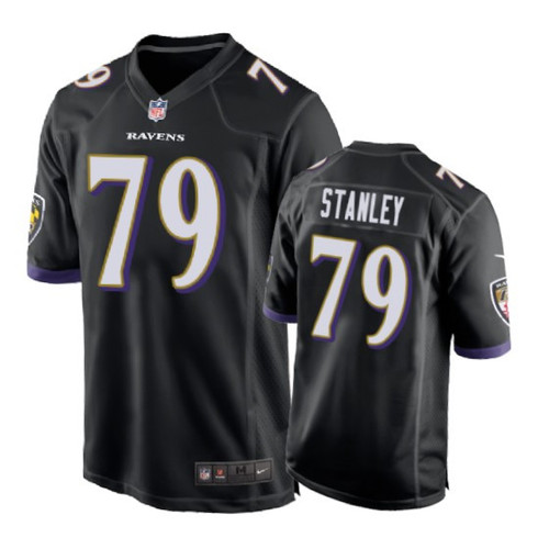 Baltimore Ravens #79 Ronnie Stanley Black Game Jersey - Men's