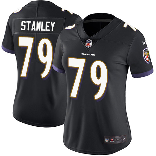 Women's Baltimore Ravens 79 Ronnie Stanley Limited Black Alternate Jersey