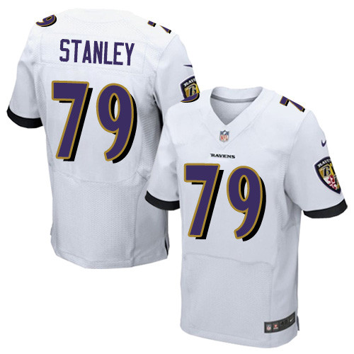 Men's Baltimore Ravens 79 Ronnie Stanley Elite White Jersey