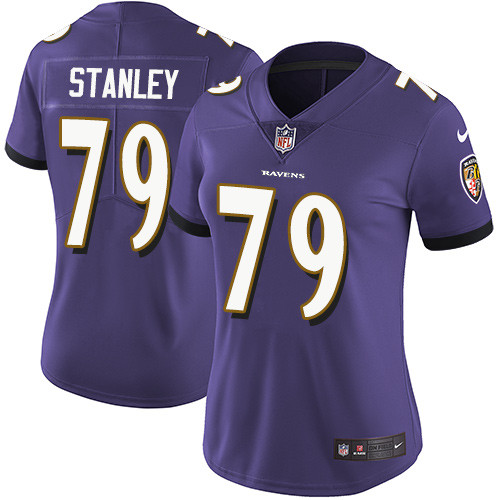 Women's Baltimore Ravens 79 Ronnie Stanley Elite Purple Team Color Jersey