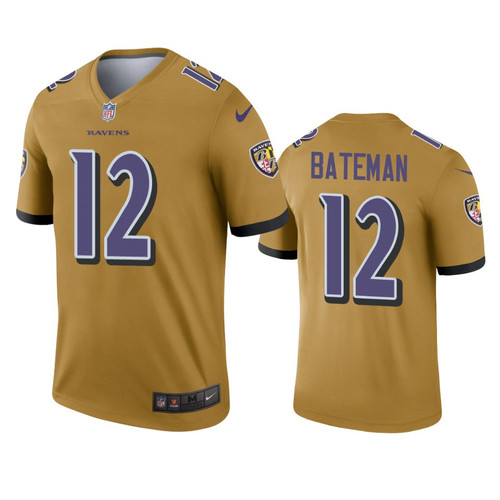 Baltimore Ravens Rashod Bateman Gold Inverted Legend Jersey - Youth