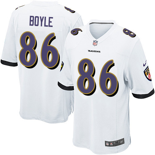 Men's Baltimore Ravens 86 Nick Boyle Game White Jersey