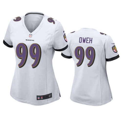 Women's Baltimore Ravens Odafe Oweh White Game Jersey