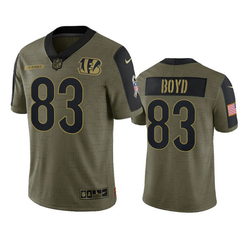 Cincinnati Bengals Tyler Boyd Olive 2021 Salute To Service Limited Jersey
