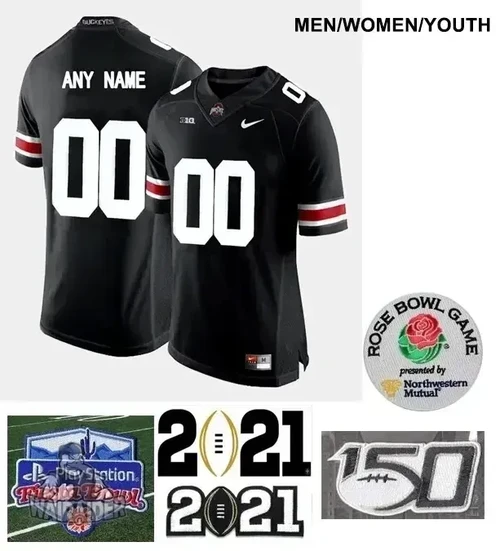 Women's Ohio State Buckeyes Custom Name and Number College Football Jersey Black White Jersey , NCAA jerseys