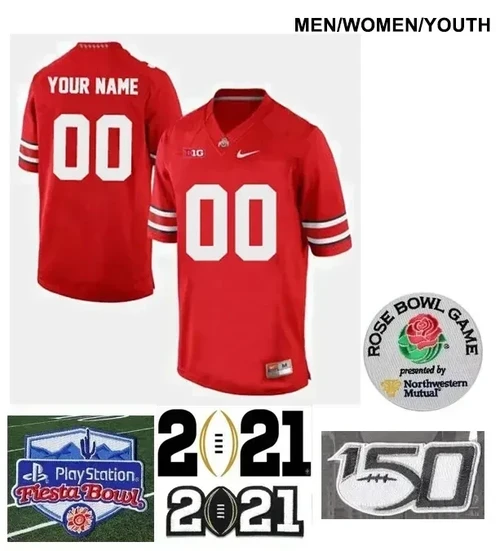 Youth Ohio State Buckeyes Custom Name and Number College Football Jersey Red Jersey , NCAA jerseys