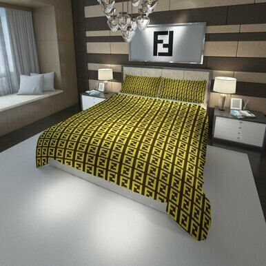 Fendi Logo #4 3D Personalized Customized Bedding Sets Duvet Cover Bedroom Sets Bedset Bedlinen , Comforter Set