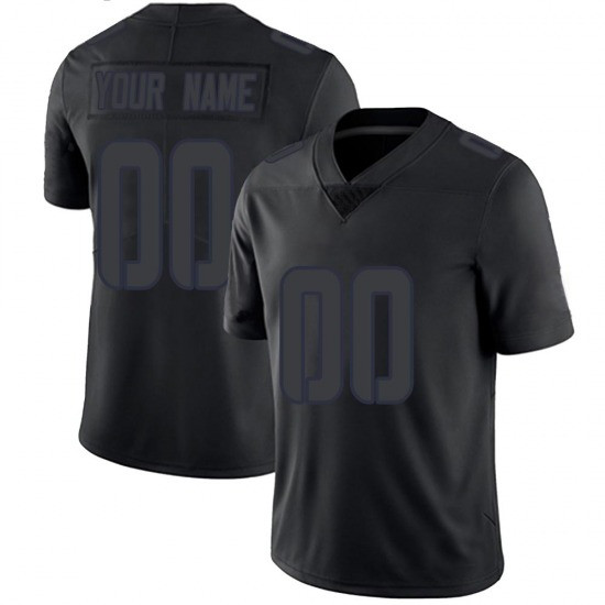 Custom Dallas Cowboys Men's Limited Custom Jersey - Black Impact