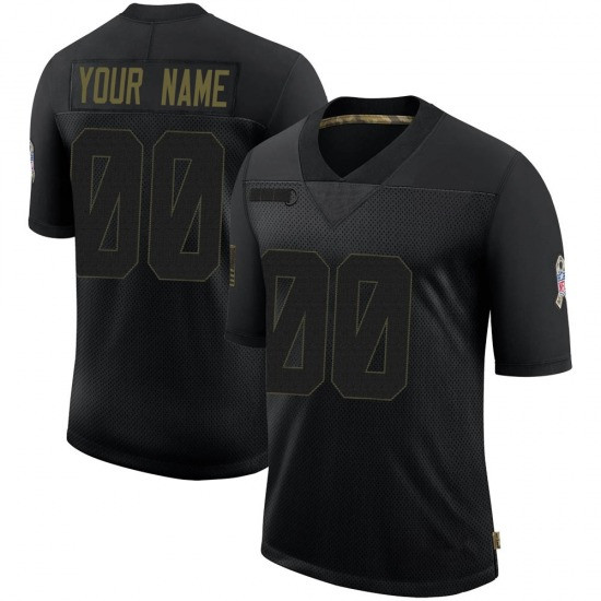 Custom Dallas Cowboys Youth Limited Custom 2020 Salute To Service Jersey - Black