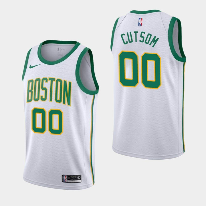 Youth Boston Celtics #00 Custom White 2018-19 City Jersey