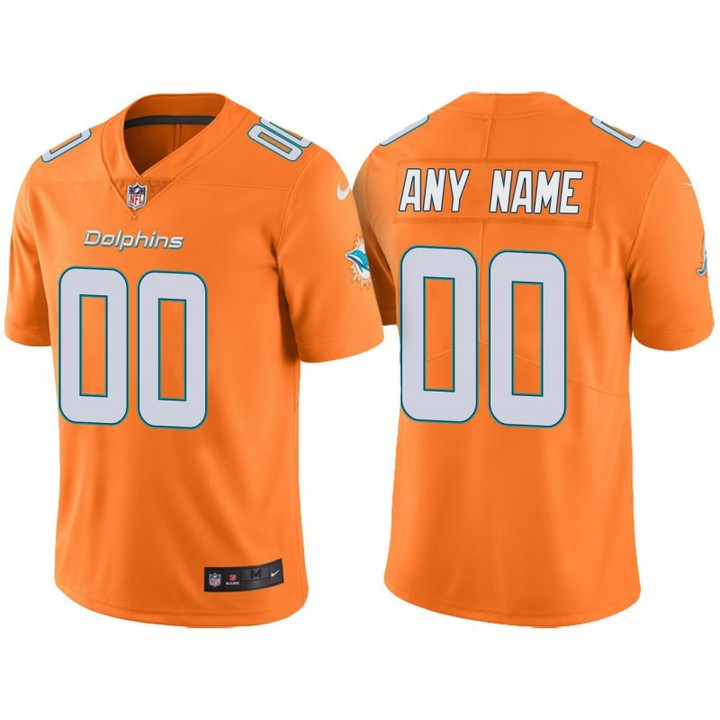 Youth Miami Dolphins Vapor Untouchable Color Rush Limited Orange Custom Jersey