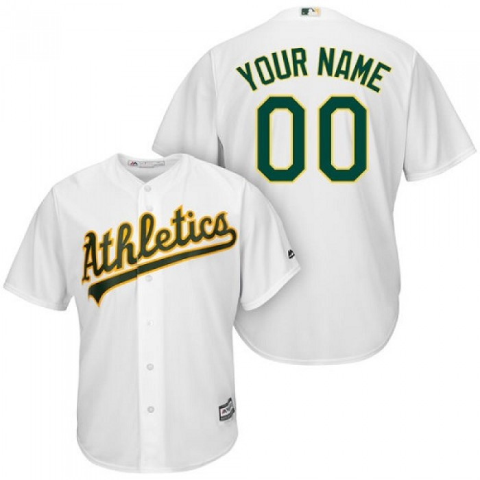 Youth Custom Oakland Athletics Authentic White Home Cool Base Jersey