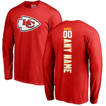 Youth Kansas City Chiefs NFL Pro Line Customzied Playmaker Long Sleeve Shirt - Red