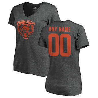 Chicago Bears NFL Pro Line Women's Customized One Color T-Shirt - Ash