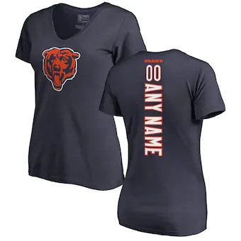 Chicago Bears NFL Pro Line Women's Customized Playmaker V-Neck T-Shirt - Navy