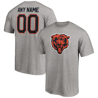 Youth Chicago Bears Customized Winning Streak Name & Number T-Shirt - Heathered Gray