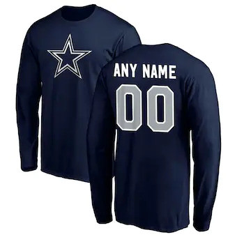 Youth Dallas Cowboys Customized Winning Streak Name & Number Long Sleeve T-Shirt - Navy