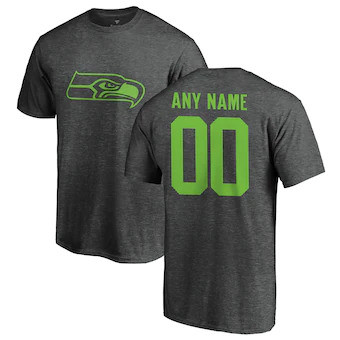 Youth Seattle Seahawks NFL Pro Line Customized One Color T-Shirt - Ash