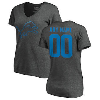 Detroit Lions NFL Pro Line Women's Customized One Color T-Shirt - Ash
