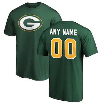 Green Bay Packers Winning Streak Customized Any Name & Number T-Shirt - Green
