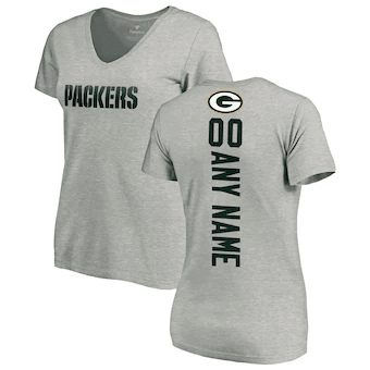 Green Bay Packers NFL Pro Line Women's Customized Playmaker V-Neck T-Shirt - Ash