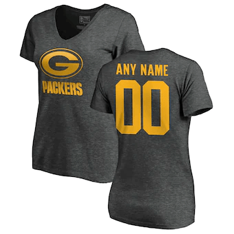 Green Bay Packers NFL Pro Line Women's Customized One Color T-Shirt - Ash