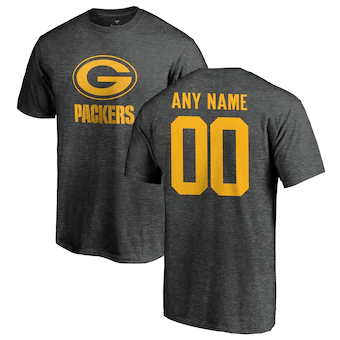 Youth Green Bay Packers NFL Pro Line Customized One Color T-Shirt - Ash