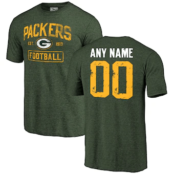 Youth Green Bay Packers NFL Pro Line Distressed Customized Tri-Blend T-Shirt - Green